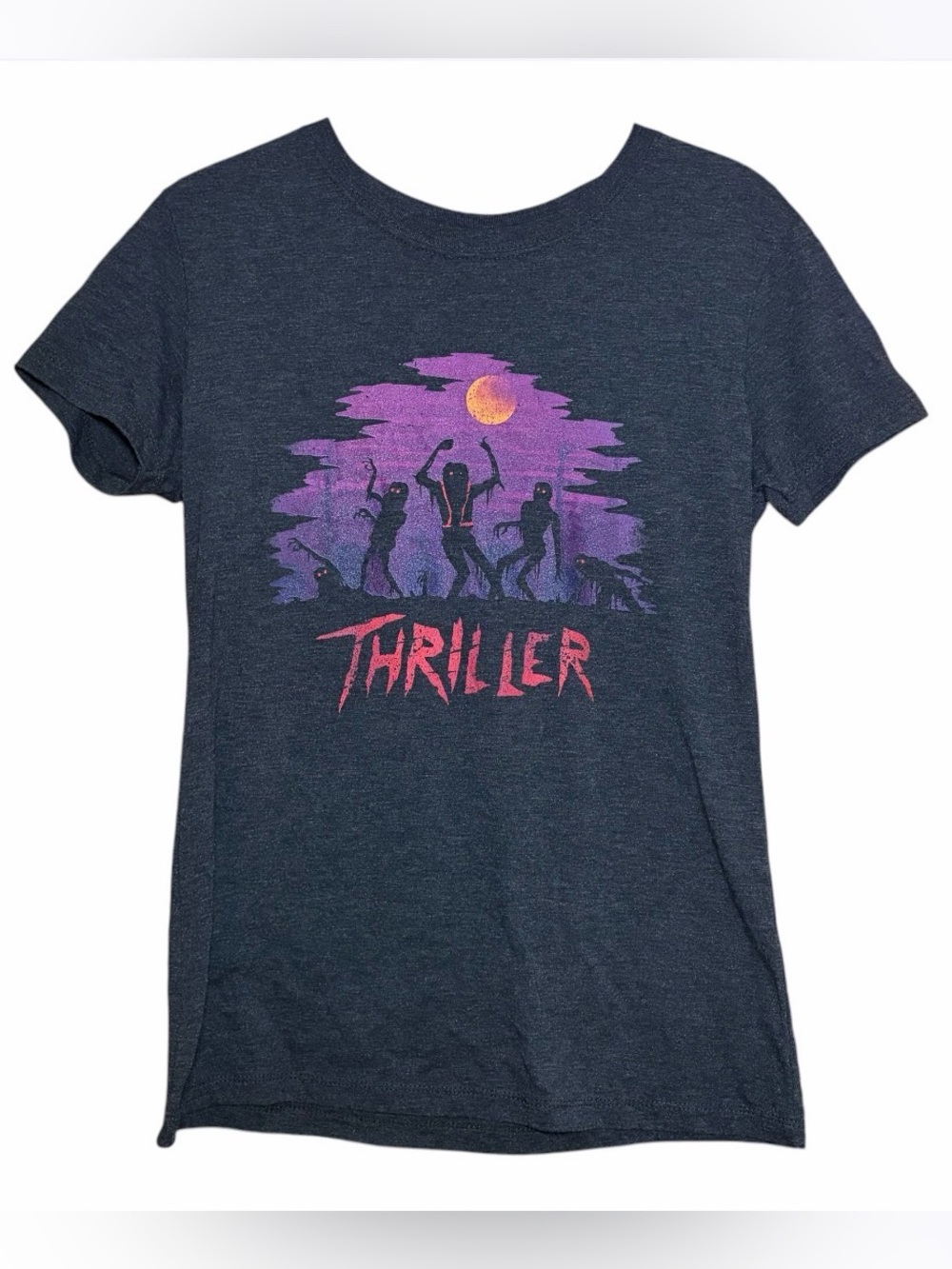 Michael Jackson Thriller Graphic T-shirt Women Medium Gray Short Sleeve Music
